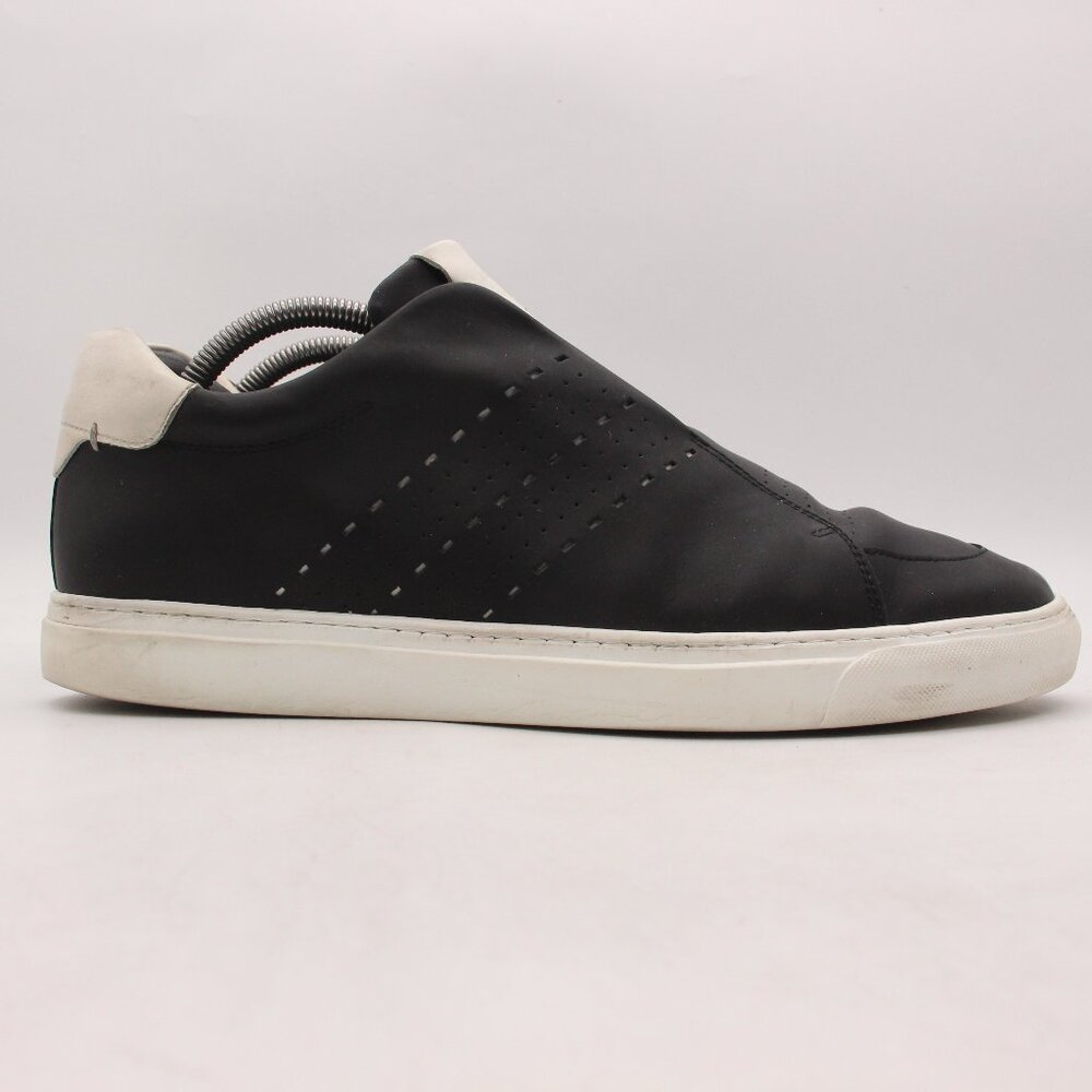 HARRYS of LONDON Men’s Size EU 43.5 Slip-On Trainer Black Leather Sneakers